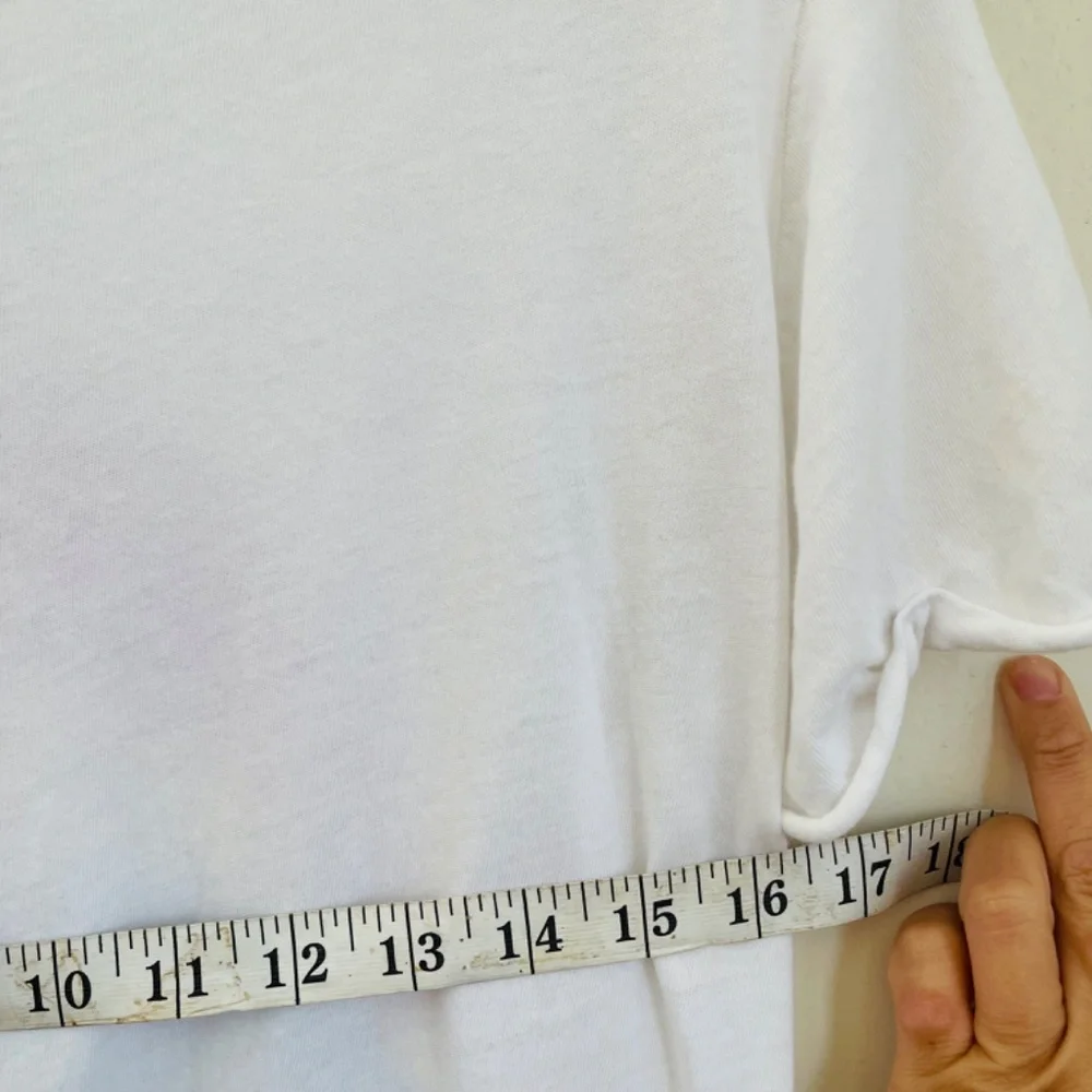 Lauren Moshi White Graphic Tee with Colorful Rainbow Red Lips - Picture 7 of 8